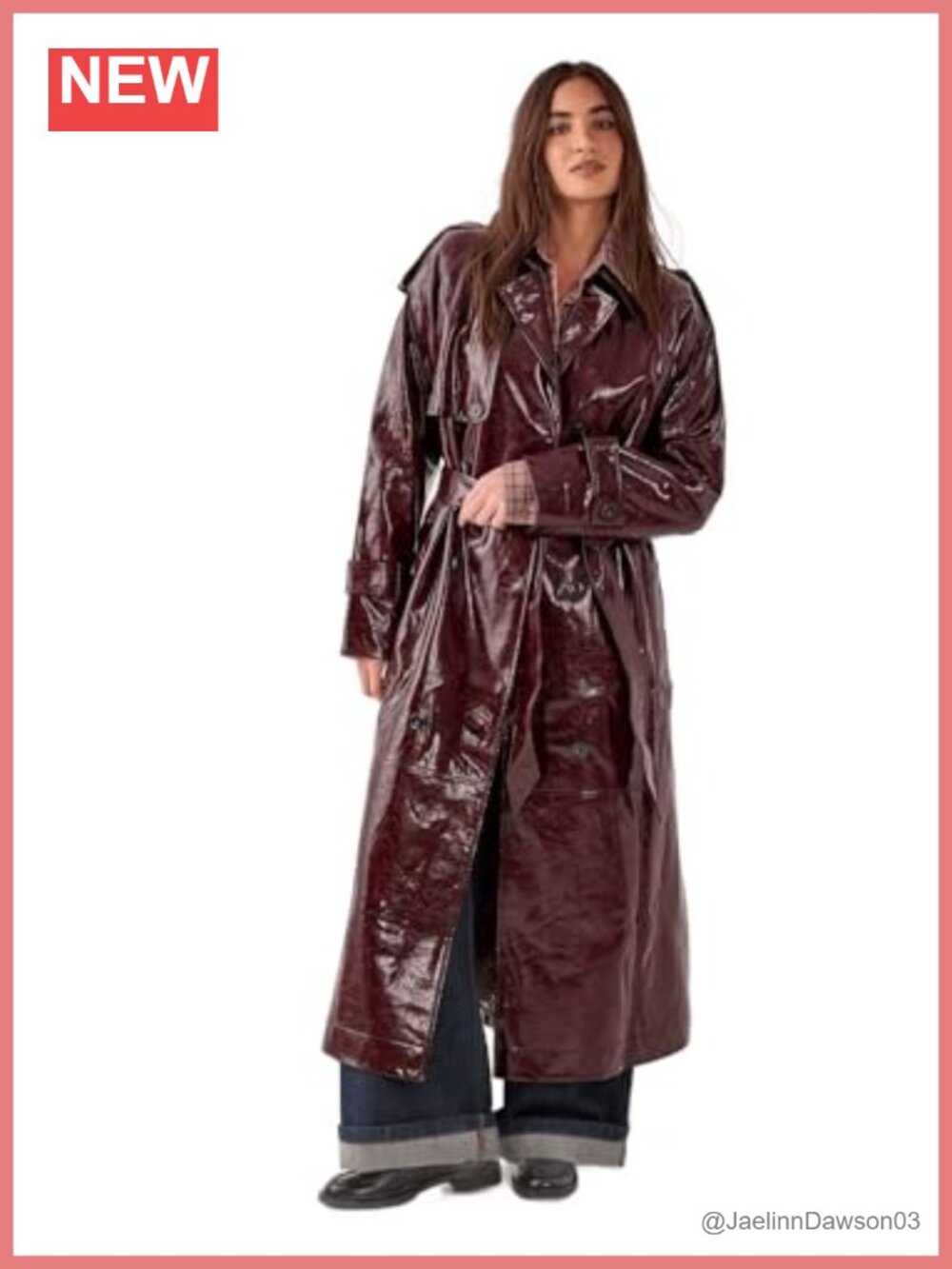 Premium Vinyl High Shine Faux Leather Trench Coat
